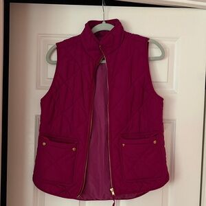 J. Crew Women's Quilted Vest - Deep Pink